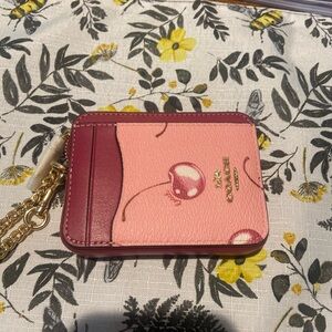 Coach Cherry zip card wallet